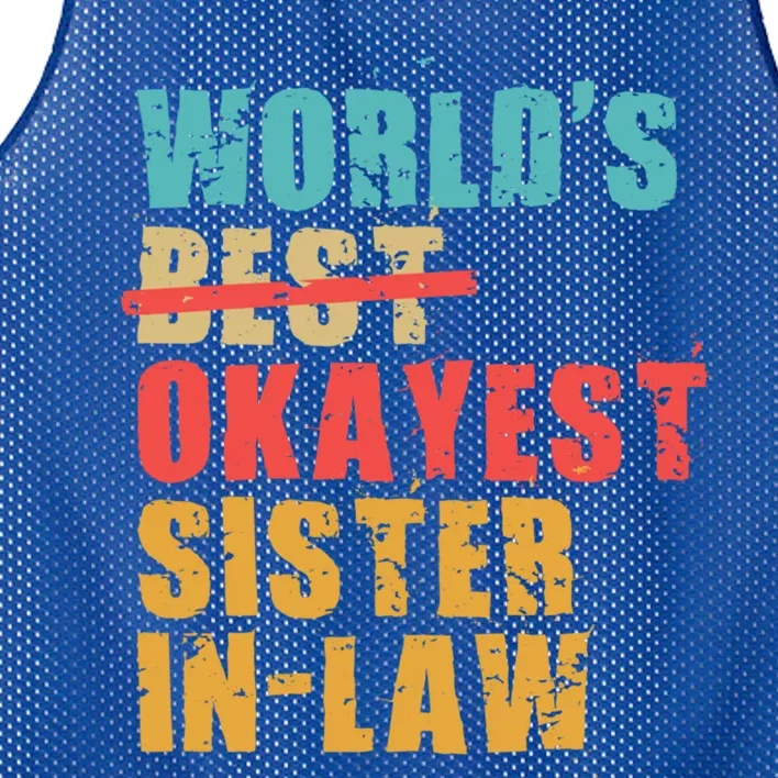 Worlds Best Okayest Sisterinlaw Acy010b Gift Mesh Reversible Basketball Jersey Tank