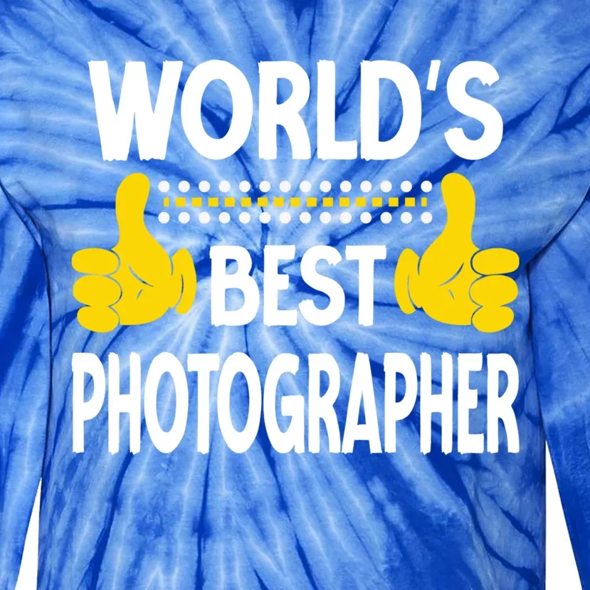 World's Best Photographer Job Title Profession Photographer Gift Tie-Dye Long Sleeve Shirt