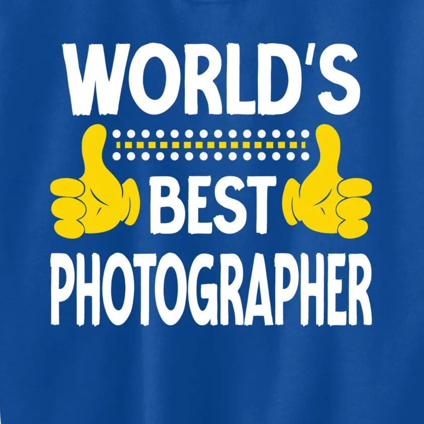 World's Best Photographer Job Title Profession Photographer Gift Kids Sweatshirt