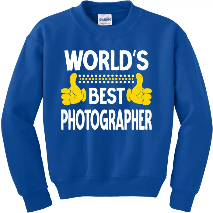 World's Best Photographer Job Title Profession Photographer Gift Kids Sweatshirt