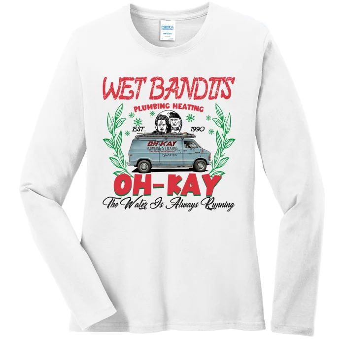 Wet Bandits Plumbing Heating Est 1990 Oh Kay Horror Character Ladies Long Sleeve Shirt