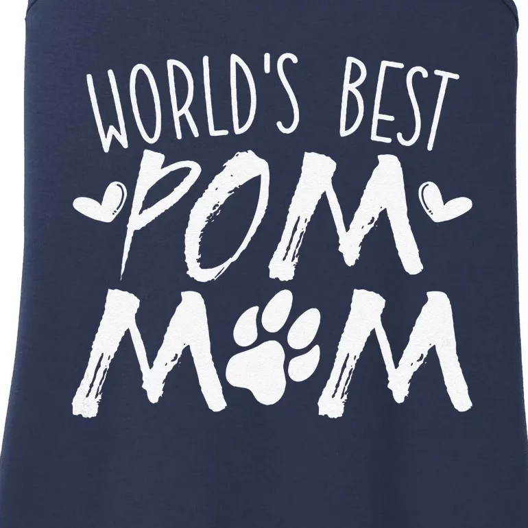 Worlds Best Pom Mom Pomeranian Mothers Day Dog Lover Ladies Essential Tank