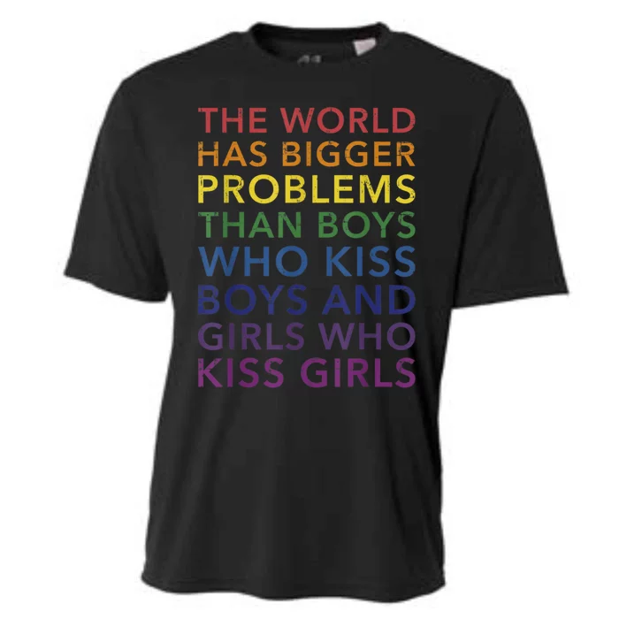 World Bigger Problems Lgbt In Rainbow Flag Pride Gift Cooling Performance Crew T-Shirt