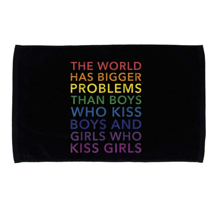 World Bigger Problems Lgbt In Rainbow Flag Pride Gift Microfiber Hand Towel