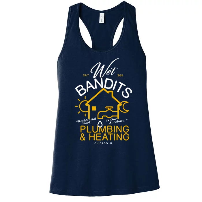 Wet Bandits Plumbing & Heating Chicago Women's Racerback Tank