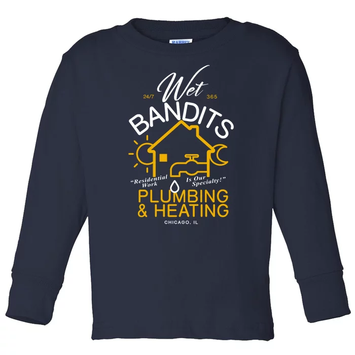 Wet Bandits Plumbing & Heating Chicago Toddler Long Sleeve Shirt