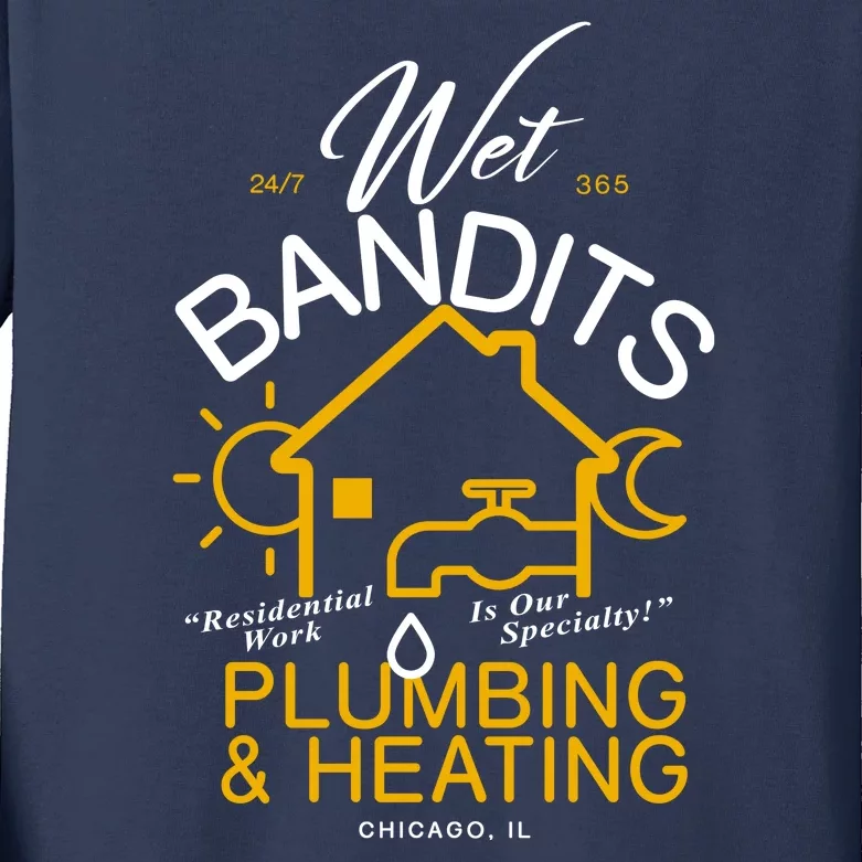 Wet Bandits Plumbing & Heating Chicago Kids Long Sleeve Shirt