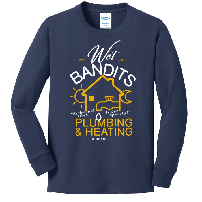 Wet Bandits Plumbing & Heating Chicago Kids Long Sleeve Shirt