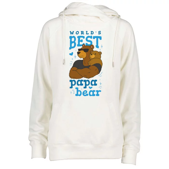 World's Best Papa Bear Womens Funnel Neck Pullover Hood