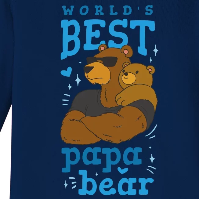 World's Best Papa Bear Baby Long Sleeve Bodysuit