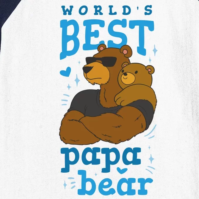 World's Best Papa Bear Baseball Sleeve Shirt