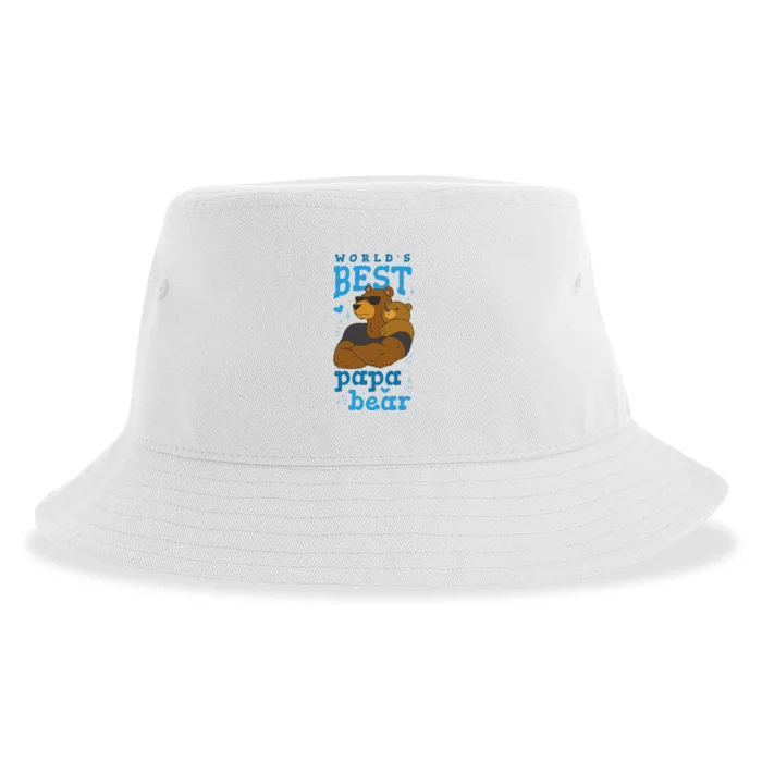 World's Best Papa Bear Sustainable Bucket Hat