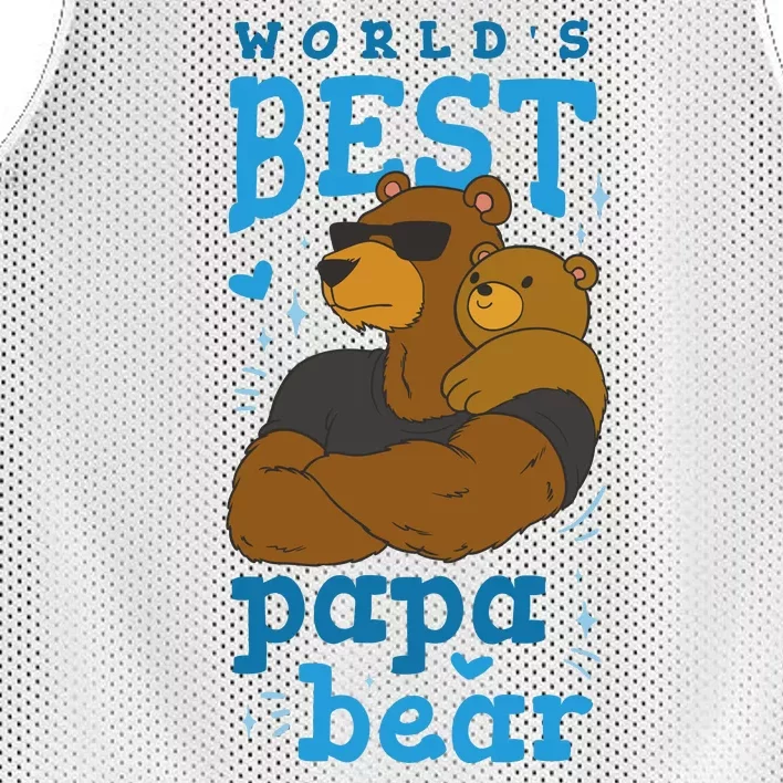 World's Best Papa Bear Mesh Reversible Basketball Jersey Tank