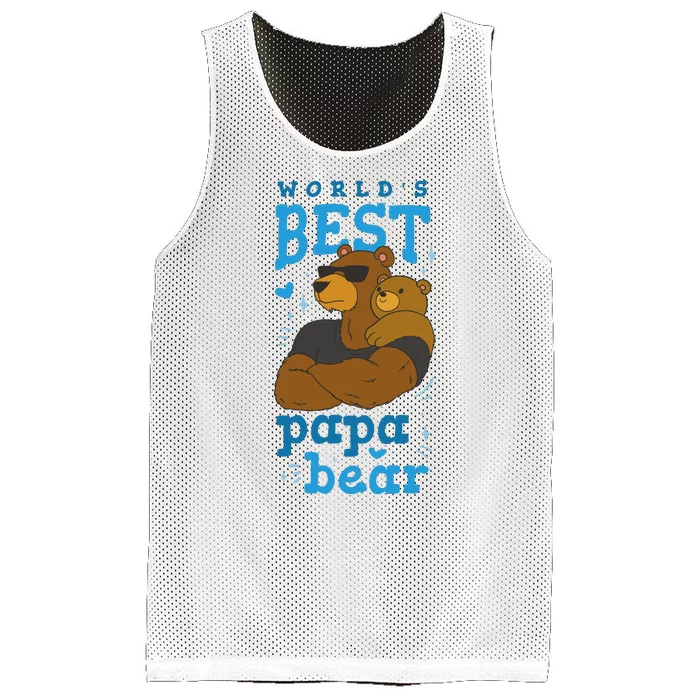 World's Best Papa Bear Mesh Reversible Basketball Jersey Tank