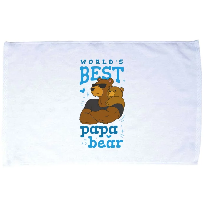 World's Best Papa Bear Microfiber Hand Towel