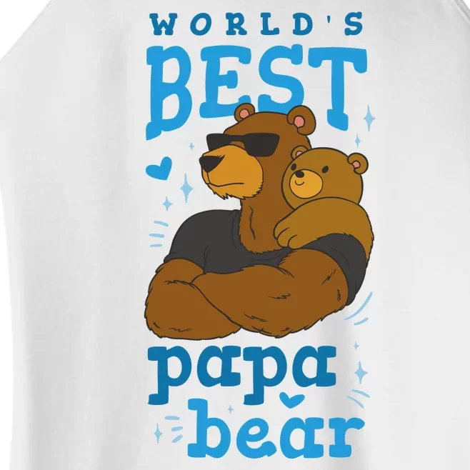 World's Best Papa Bear Women’s Perfect Tri Rocker Tank