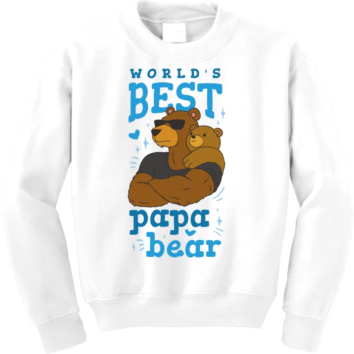 World's Best Papa Bear Kids Sweatshirt