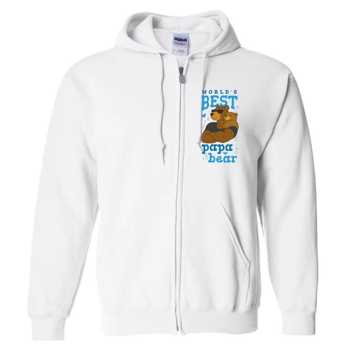 World's Best Papa Bear Full Zip Hoodie