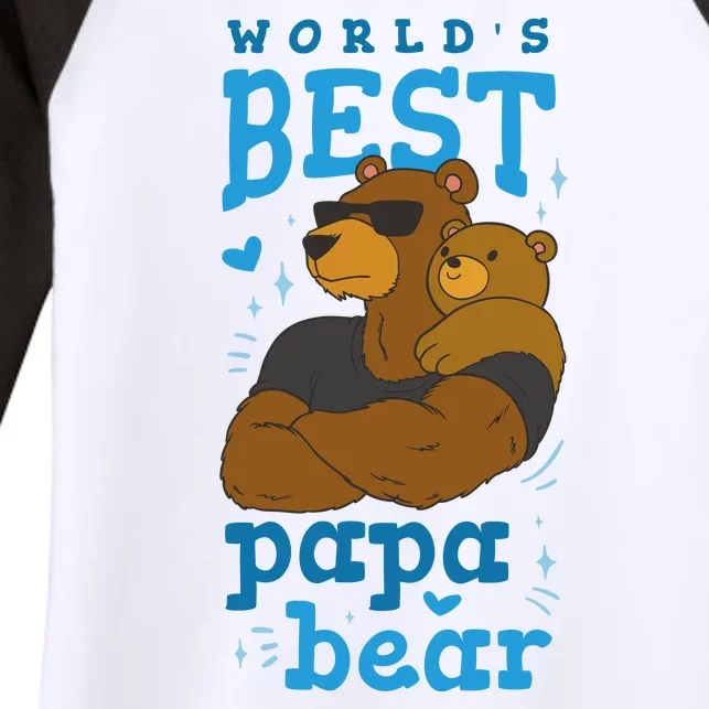 World's Best Papa Bear Women's Tri-Blend 3/4-Sleeve Raglan Shirt