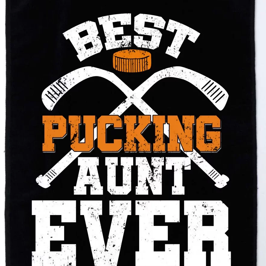 Womens Best Pucking Aunt Ever Hockey Sports Lover Platinum Collection Golf Towel