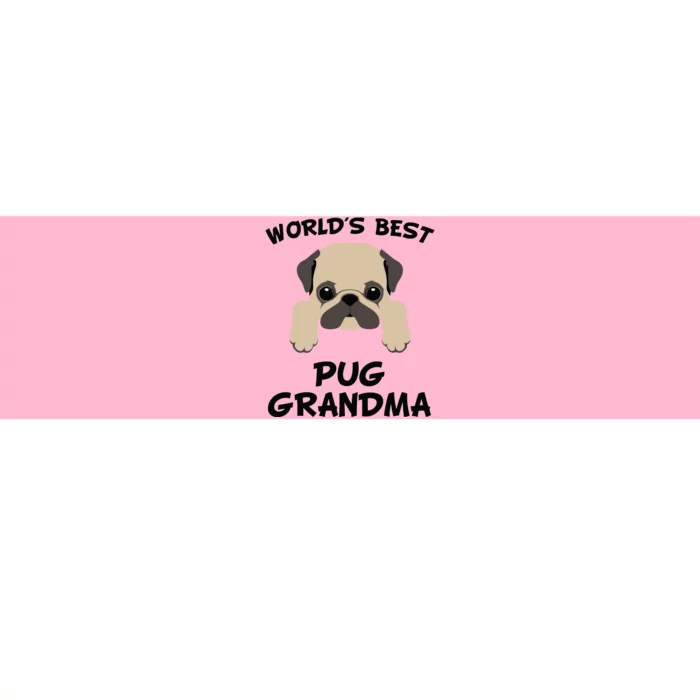 Worlds Best Pug Grandma Dog Granddog Bumper Sticker