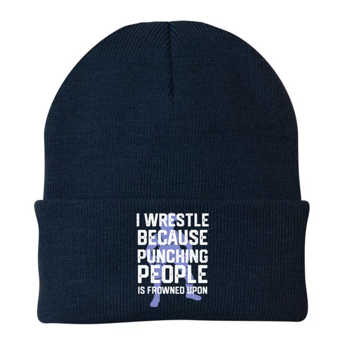 Wrestle Because Punching People Is Frowned Upon Wrestling Knit Cap Winter Beanie