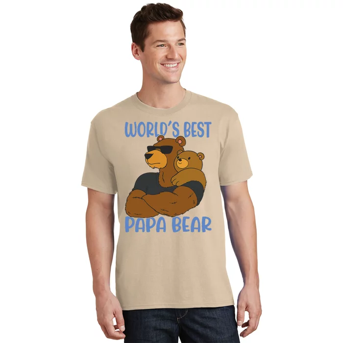 Worlds Best Papa Bear Father Proud Dad Fathers Day Idea T-Shirt