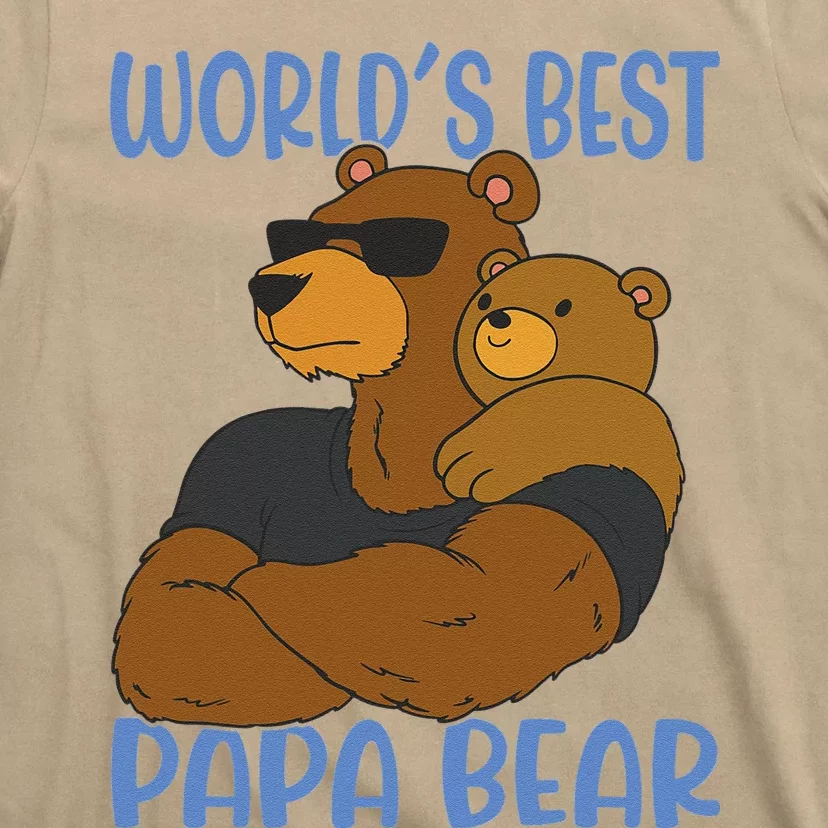 Worlds Best Papa Bear Father Proud Dad Fathers Day Idea T-Shirt