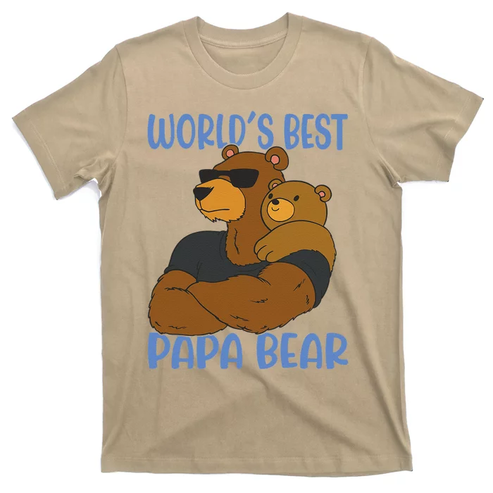 Worlds Best Papa Bear Father Proud Dad Fathers Day Idea T-Shirt