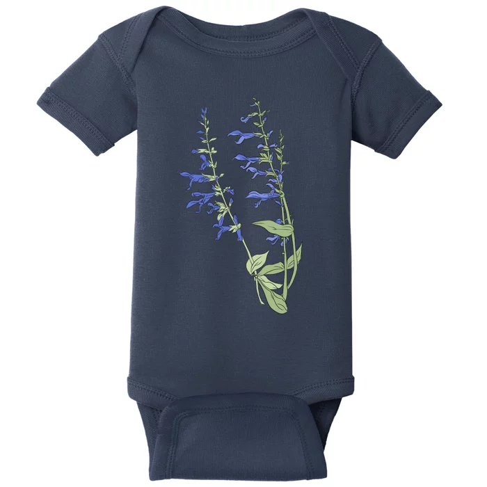 Wildflowers Blue Premium Baby Bodysuit