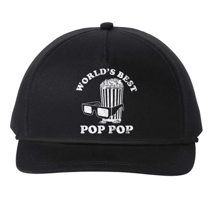 Worlds Best Pop Pop Movie Lover Fathers Day Snapback Five-Panel Rope Hat