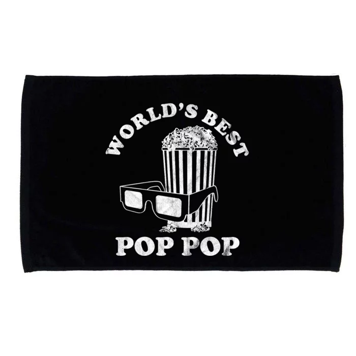 Worlds Best Pop Pop Movie Lover Fathers Day Microfiber Hand Towel