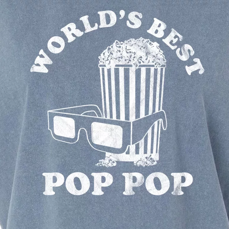 Worlds Best Pop Pop Movie Lover Fathers Day Garment-Dyed Women's Muscle Tee