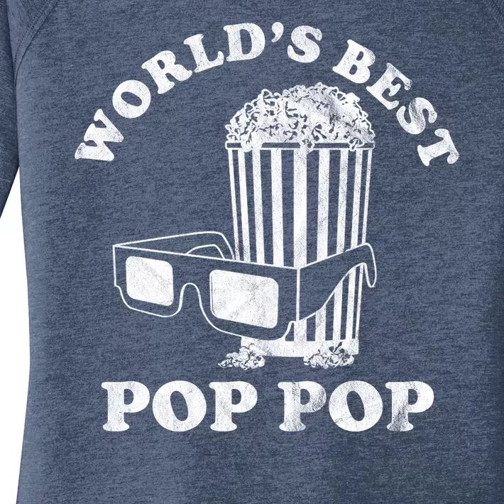 Worlds Best Pop Pop Movie Lover Fathers Day Women's Perfect Tri Tunic Long Sleeve Shirt