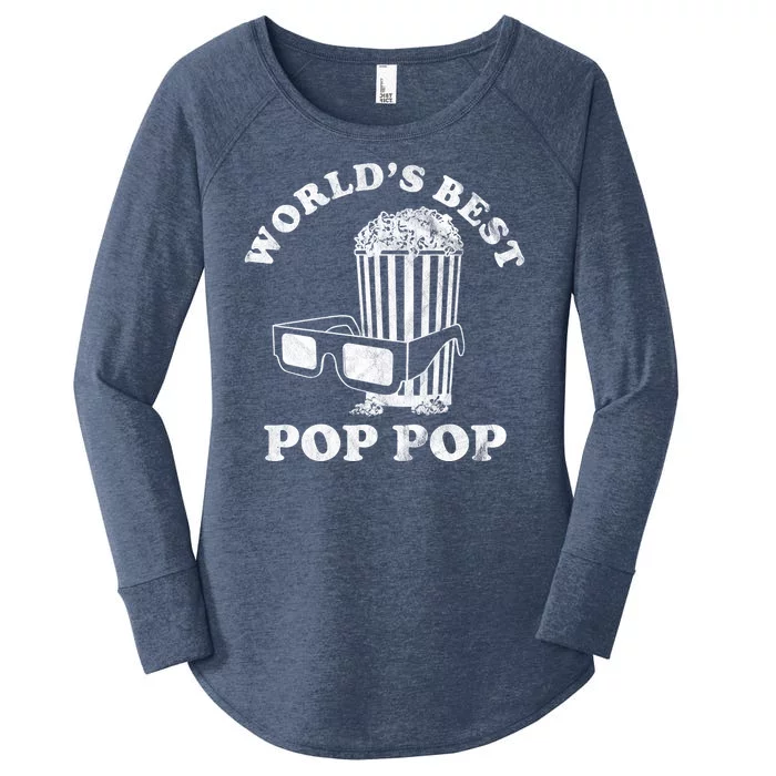 Worlds Best Pop Pop Movie Lover Fathers Day Women's Perfect Tri Tunic Long Sleeve Shirt