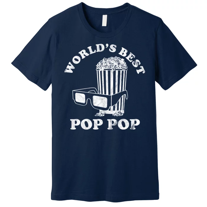 Worlds Best Pop Pop Movie Lover Fathers Day Premium T-Shirt