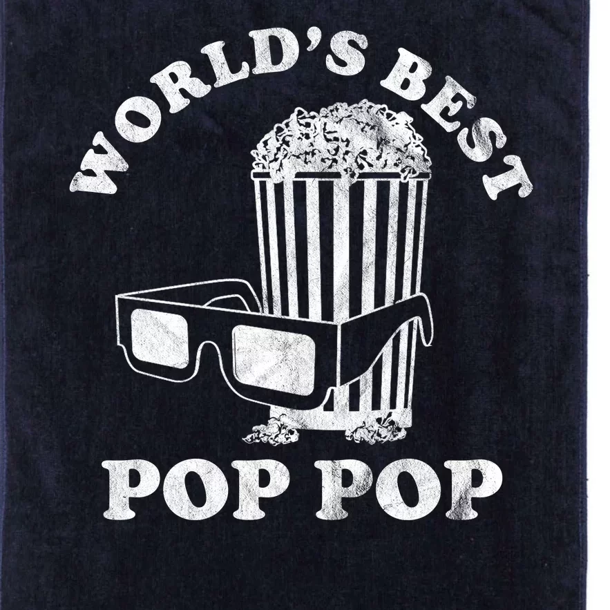 Worlds Best Pop Pop Movie Lover Fathers Day Platinum Collection Golf Towel