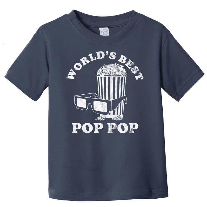 Worlds Best Pop Pop Movie Lover Fathers Day Toddler T-Shirt