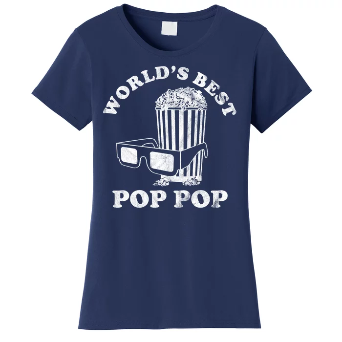 Worlds Best Pop Pop Movie Lover Fathers Day Women's T-Shirt