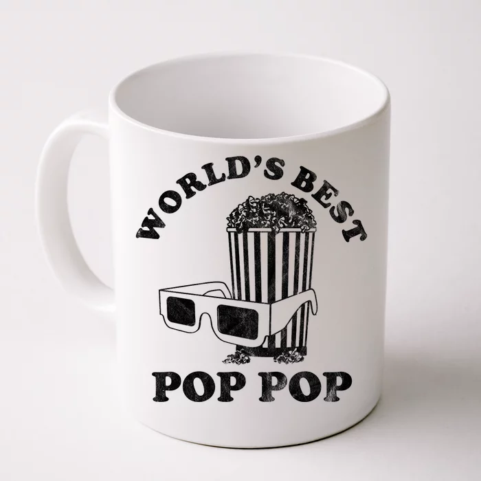 Worlds Best Pop Pop Movie Lover Fathers Day Front & Back Coffee Mug