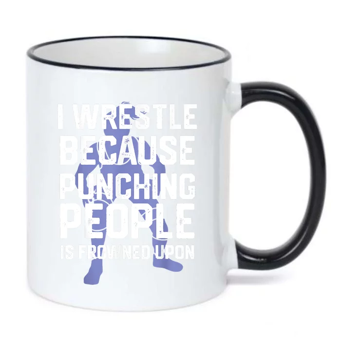 Wrestle Because Punching People Is Frowned Upon Wrestling Black Color Changing Mug