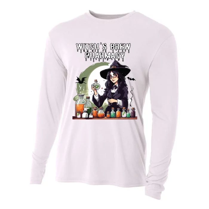 Witchs Brew Pharmacy Wizard Pharmacist Halloween Costume Cooling Performance Long Sleeve Crew