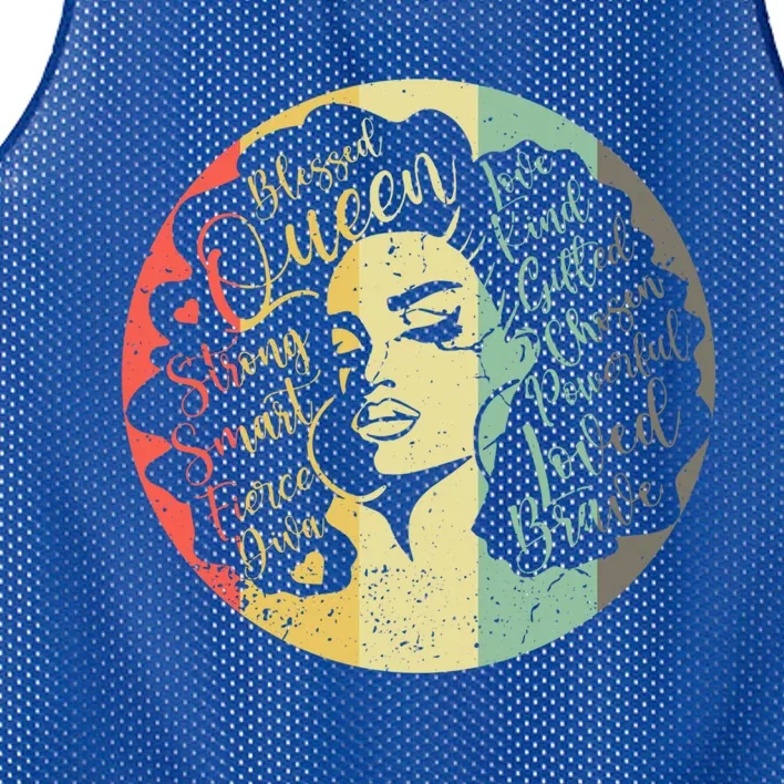 Wo Black Queen Afro African American Melanin Natural Hair Great Gift Mesh Reversible Basketball Jersey Tank