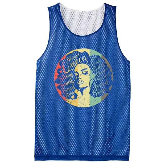 Wo Black Queen Afro African American Melanin Natural Hair Great Gift Mesh Reversible Basketball Jersey Tank