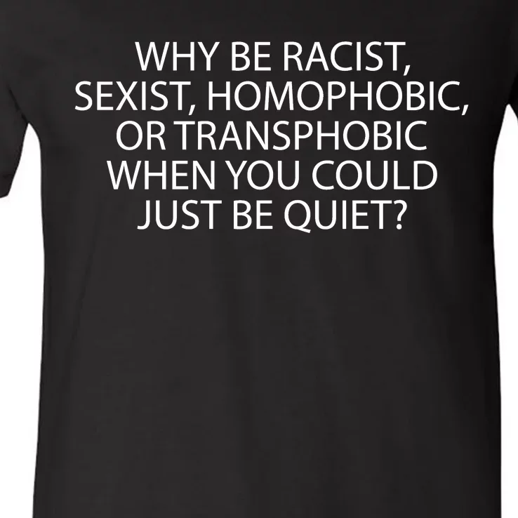 Why Be Racist Sexist Homophobic V-Neck T-Shirt