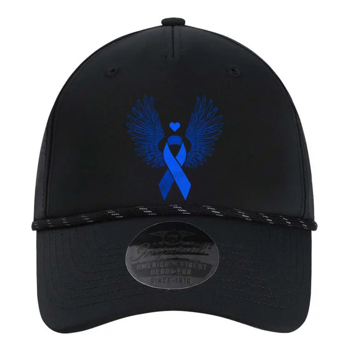 Winged Blue Ribbon Colon Cancer Awareness Cute Gift Performance The Dyno Cap