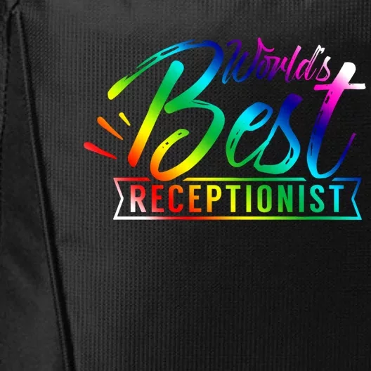 World's Best Receptionist Secretary Reception Receptionists Funny Gift City Backpack