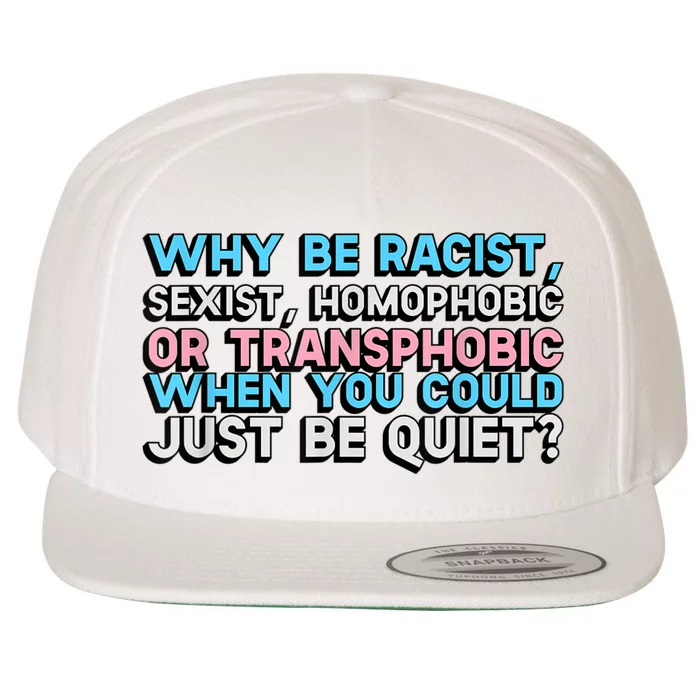 Why Be Racist Sexist Homophobic Wool Snapback Cap