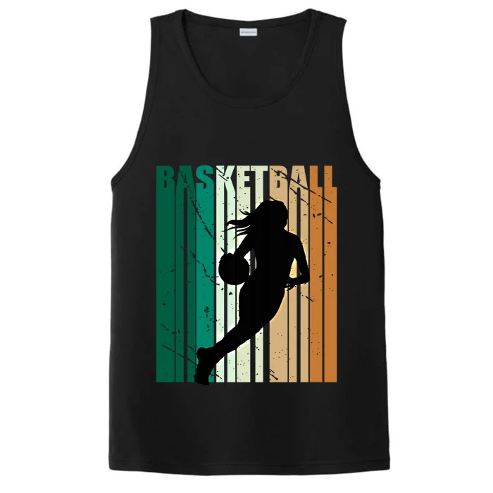 Wo Basketball Retro Vintage Distressed Coaching Team Cute Gift Performance Tank