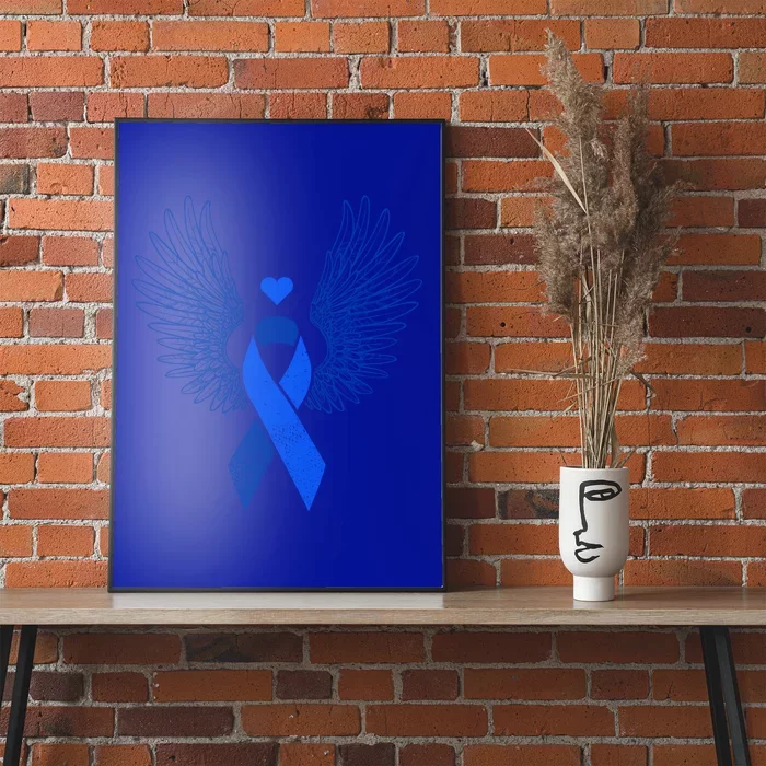 Winged Blue Ribbon Colon Cancer Awareness Meaningful Gift Poster